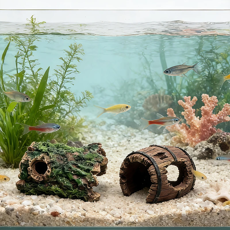Aquarium Plant Substrate - 3 pièces de décorations en résine